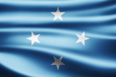 Mikronezya bayrağı ile kopya alanı metin - 3d çizim için    