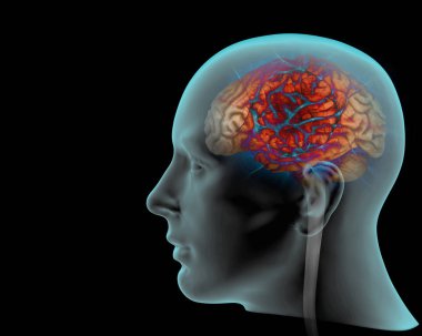  insan beyninin arka plan - 3d çizim