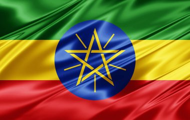 Etiyopya bayrağı ile kopya alanı metin - 3d çizim için    