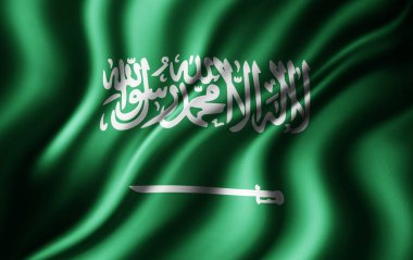 Suudi Arabistan bayrağı ile kopya alanı metin - 3d çizim için    