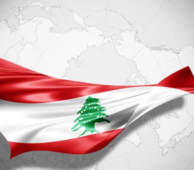 Lübnan bayrağı ile kopya alanı metin - 3d çizim için    