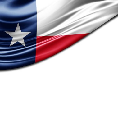 İpek kopya alanı için metin veya resim, beyaz arka plan ile Texas bayrağı 