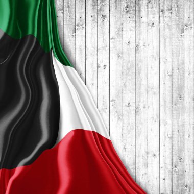 Kuveyt bayrağı ile kopya alanı metin - 3d çizim için    