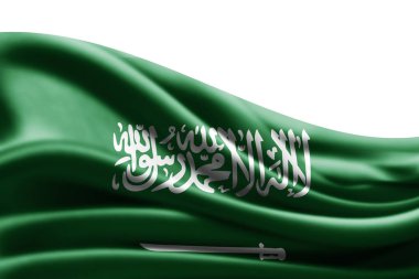 Suudi Arabistan bayrağı ile kopya alanı metin - 3d çizim için    