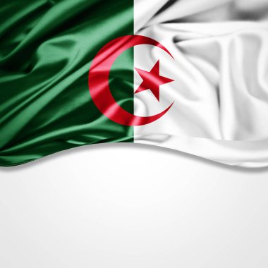 Cezayir bayrağı ile kopya alanı metin - 3d çizim için    