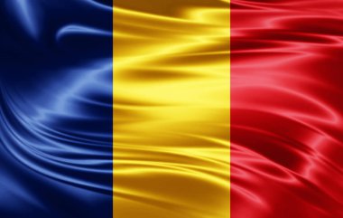 Romanya bayrağı ile kopya alanı metin - 3d çizim için    