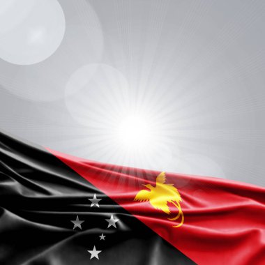 Yeni Gine bayrağı ile kopya alanı metin - 3d çizim için    