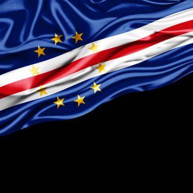 Cape Verde bayrağı ile kopya alanı metin - 3d çizim için    