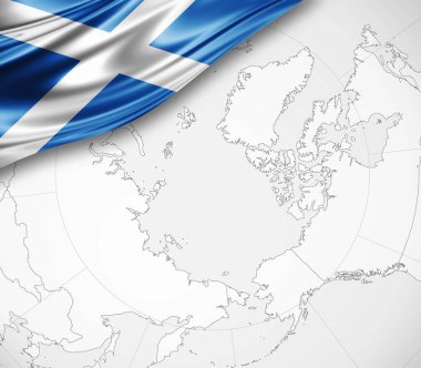 İskoçya'nın bayrakla kopya alanı metin - 3d çizim için    