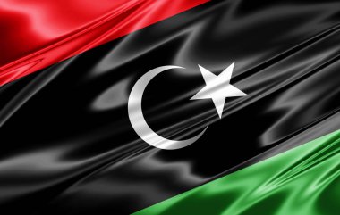 Libya bayrağı ile kopya alanı metin - 3d çizim için    