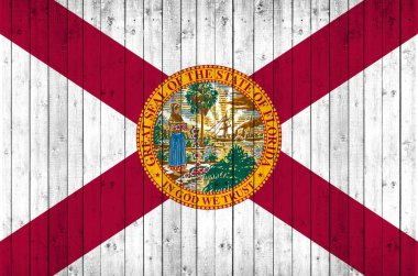 Ahşap arka plan - 3d çizim Florida bayrağı