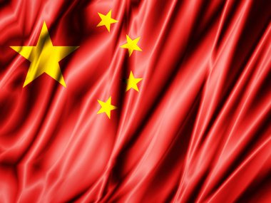 Çin'in bayrakla kopya alanı metin - 3d çizim için    