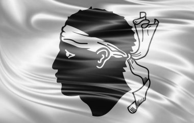 Corsica bayrağı ile kopya alanı metin - 3d çizim için    