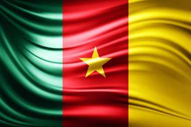 Kamerun bayrağı ile kopya alanı metin - 3d çizim için    