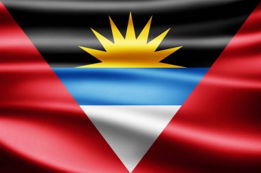 Antigua bayrağı ile kopya alanı metin - 3d çizim için    