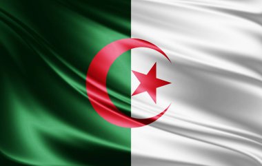 Cezayir bayrağı ile kopya alanı metin - 3d çizim için    