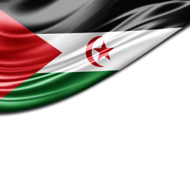 Metin - 3d illüstrasyon kopya alanı olan Sahra Arap Demokratik Cumhuriyeti bayrağı    