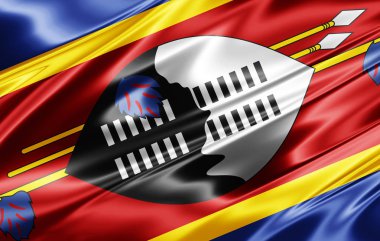 Svaziland bayrağı ile kopya alanı metin - 3d çizim için    