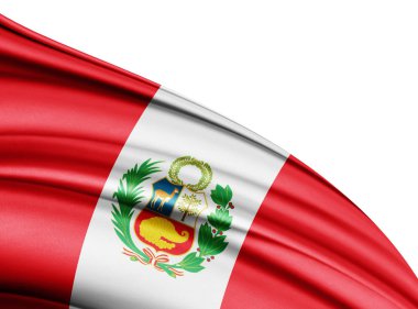 Peru bayrağı ile kopya alanı metin - 3d çizim için    