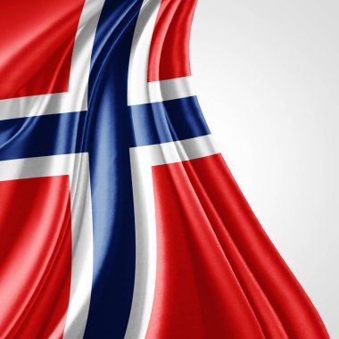 Norveç bayrağı ile kopya alanı metin - 3d çizim için    