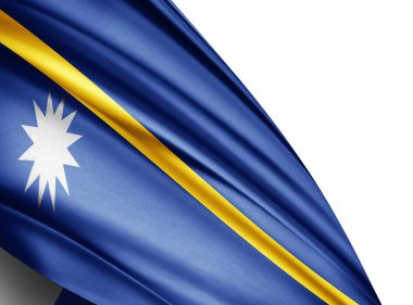 Nauru bayrağı ile kopya alanı metin - 3d çizim için    