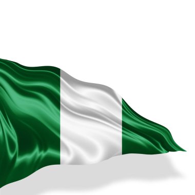 Nijerya bayrakla kopya alanı metin - 3d çizim için    