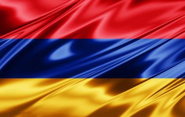 Ermenistan bayrağı ile kopya alanı metin - 3d çizim için    