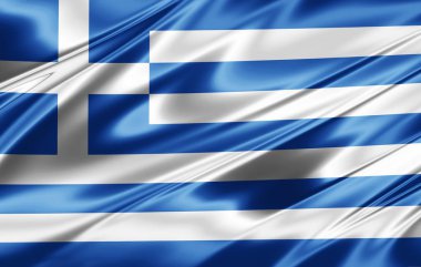 Yunanistan bayrağı ile kopya alanı metin - 3d çizim için    