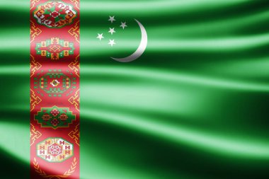 Türkmenistan bayrağı ile kopya alanı metin - 3d çizim için    