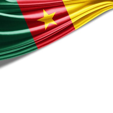 Kamerun bayrağı ile kopya alanı metin - 3d çizim için    