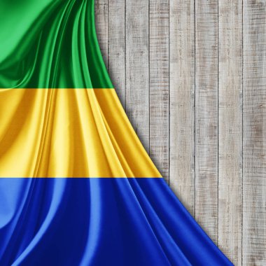 Gabon bayrağı ile kopya alanı metin - 3d çizim için    