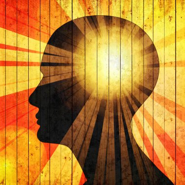  insan kafası, arka plan - 3d çizim