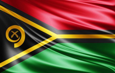 Vanuatu Cumhuriyeti bayrağı ile kopya alanı metin - 3d çizim için    