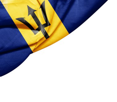 Barbados Bayrağı kopya alanı metni üzerinde beyaz arka plan - 3d çizim ile    