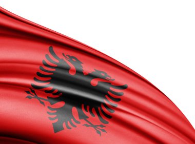 Kopya alanı için metin - 3d çizim ile Arnavutluk bayrağı    