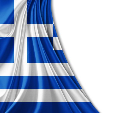 Yunanistan bayrağı ile kopya alanı metin - 3d çizim için    