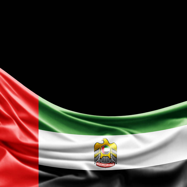 Flag of united arab emirates with copy space for your text  - 3D illustration    