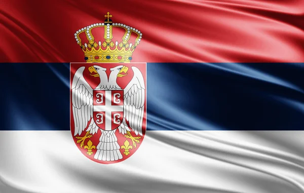 Flaga Serbii Kopia Miejsce Twój Tekst Ilustracje — Zdjęcie stockowe