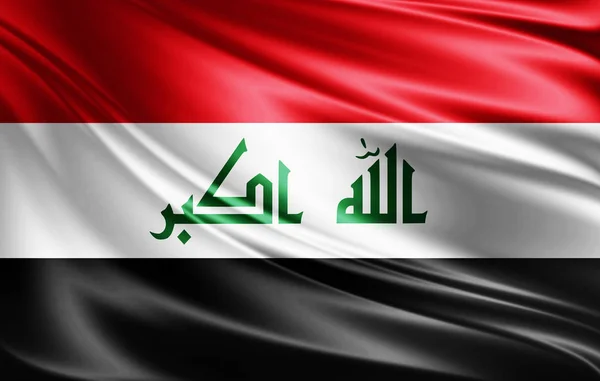 Bandiera Dell Iraq Con Spazio Copia Del Testo Illustrazione — Foto Stock