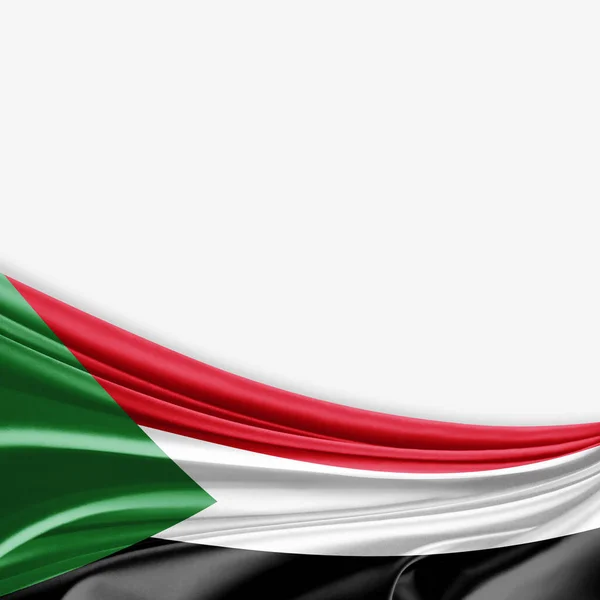 Bandeira Sudão Com Espaço Cópia Para Seu Texto Ilustração — Fotografia de Stock