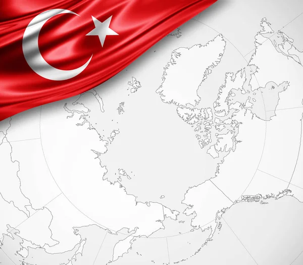 Flaggan Turkiet Med Kopia Utrymme För Din Text Illustration — Stockfoto