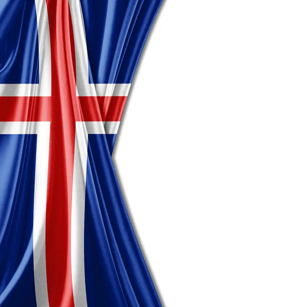 Vlag Van Ijsland Met Kopie Ruimte Voor Tekst Illustratie — Stockfoto