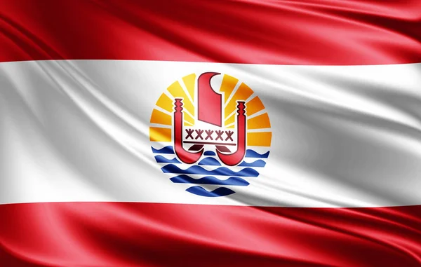 Vlag Van Frans Polynesië Met Kopie Ruimte Voor Tekst Illustratie — Stockfoto