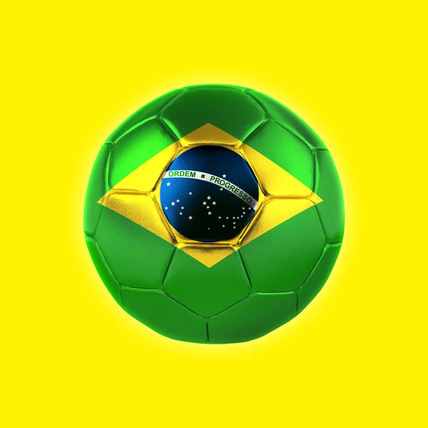 Bola Futebol Com Bandeira Brasil Com Espaço Cópia Para Seu — Fotografia de Stock