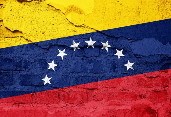 Flaga Wenezueli Malowane Stare Ściany Tekstury Ilustracja — Zdjęcie stockowe