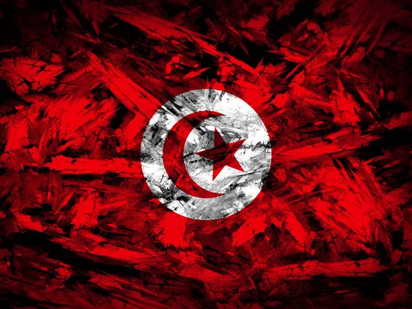 Tunisien Flagga Med Kopia Utrymme För Din Text Eller Bilder — Stockfoto