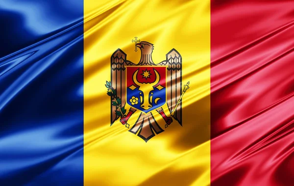 Bandera Moldavia Con Espacio Copia Para Texto Ilustración —  Fotos de Stock