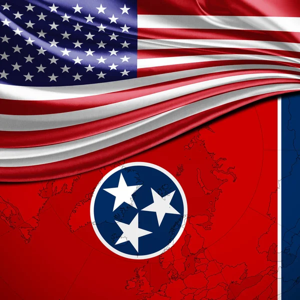 Tennessee Flagga Med Kopierings Utrymme För Din Text Eller Bilder — Stockfoto