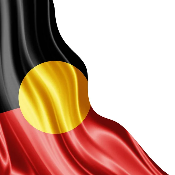 Bandera Australia Aborigen Con Espacio Copia Para Texto Sobre Fondo — Foto de Stock