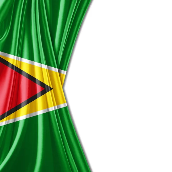 Bandera Guyana Con Espacio Copia Para Texto Sobre Fondo Blanco —  Fotos de Stock